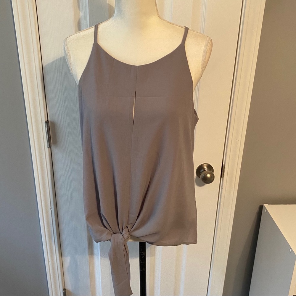 Gray Flowy Tank Top